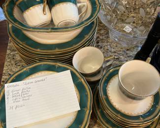 	#69	Noritake "Solemn Emerald" 39 piece set	 $100.00 				