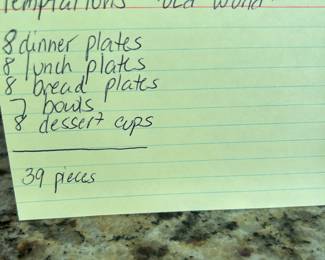 	#71	Temptations "Old World" 39 piece set	 $80.00 				