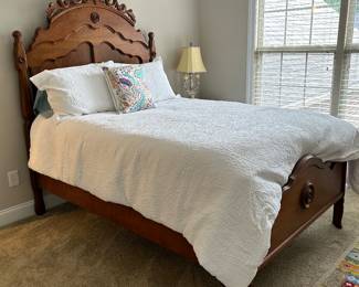 	#48	Antique full bed with mattress and box spring 	 SOLD			