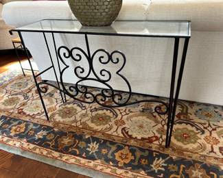 	#15	Glass and metal console table 41x13x30	 $100.00 				