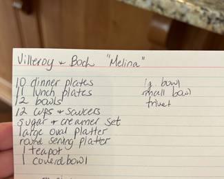 *	#72	Villeroy & Boch "Melina" 54 piece set	 $200.00 				
