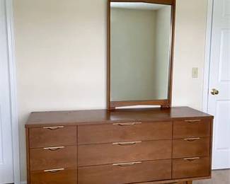 Mid Century Kent Coffey Tableau Mirrored Dresser 