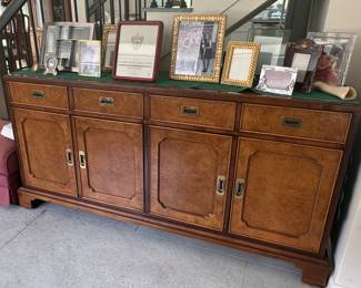 Hollywood regency walnut sideboard by ray sabota century furniture 