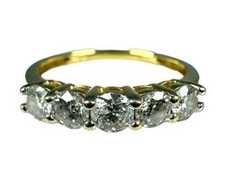 14kt Yellow Gold 5 Stone Diamond Ring