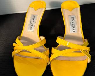 Jimmy Choo Yellow Patent Leather Sandal Authenticated