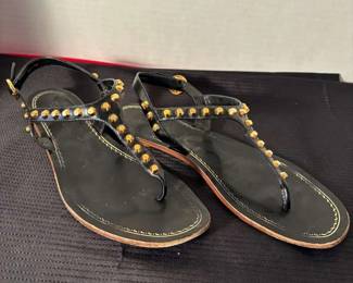 Prada Black Strap With Gold Spike