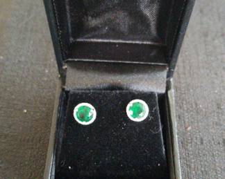 Emerald Diamond Pave Studs