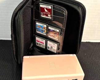 Pink Nintendo DS Lite With Five Games