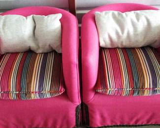 Custom Made Hot PinkStripe Chairs