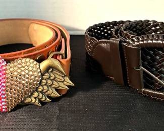 Bridget Shuster Rhinestone Heart Belt