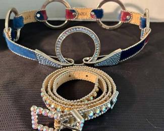 B B Simon Unique  Made In Italy Rhinestone Belts