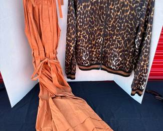 Pam Gela Animal Print Jacket with Ulla Johnson Linen Dress