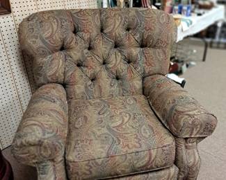 Justice paisley recliner and ottoman 