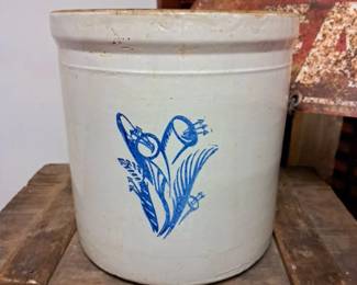 Western 3 gal. double decoration crock