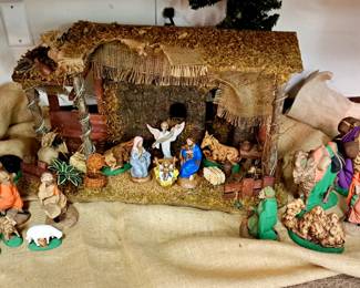 Christmas items. Nativity set