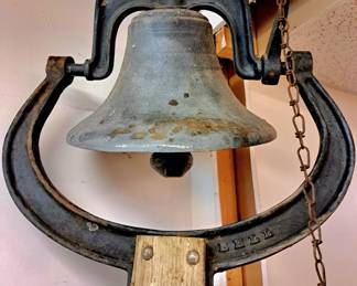 Rustic cast iron mounted farm bell