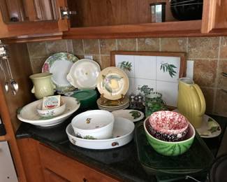 Serving pieces in the kitchen