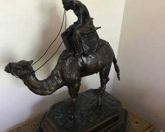 Antique bronze, man on camel
