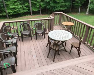 Patio furniture on the deck