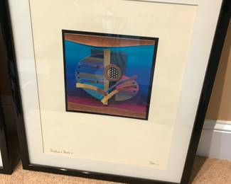 one of a pair of signed prints