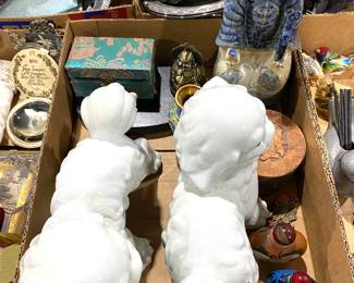 Chinese- foo dogs, figurine, cloisonné, snuff bottles, +