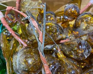czech glass grapes cluster