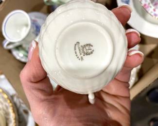 painted porcelain, 2 Lenox cups & saucers