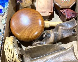 carved wooden lot- w/ Reuge music box