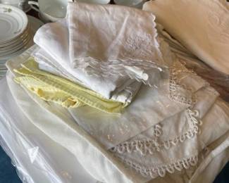 So many linens! Table cloths, napkins, placemats, pillow cases, doilies, hankies, too much to list!