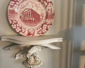 Federal wall shelf, one of the local interest plates