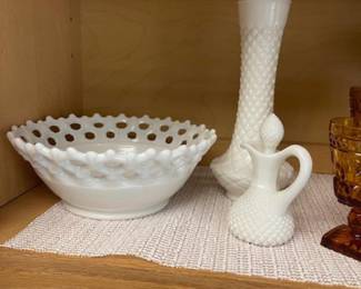 Milk glass items