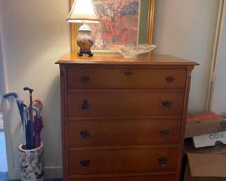 Tall chest, umbrella stand and lamp has sold.