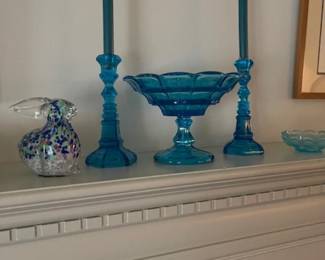 Blue glass, Murano style bunny