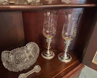 Cut glass and silver