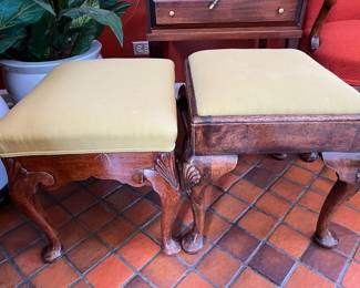 George II Style Walnut Stools