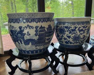 Blue and White Jardinieres