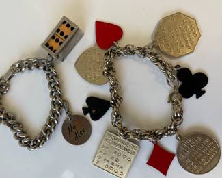 Lot 4358 Vintage Dice Card Game Bridge Charm Bracelets