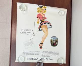 Lot 6518 Vintage Spring Mills Springmaid Textiles Poster Advertisement