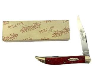 Robeson Shur-Edge Red Bone Fish Folding Knife - NIB