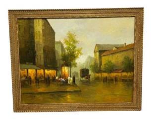 Original Oil on Canvas | Street Scene by Wen H
