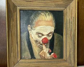 Clown Applying Make-Up Painting by Hickman