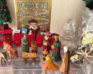 Made In Sweden Nativity * Vintage Train With Ornaments
