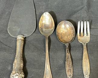 Misc. Sterling Pieces * Cake Server Handle Only * Child’s Sterling Fork & Spoon