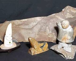 Natural Stone Carvings * Alaskan Native * Seals