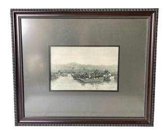 Antique Print “EARLY MORNING AMONG, THE TULES” * From Painting By Thomas Hill