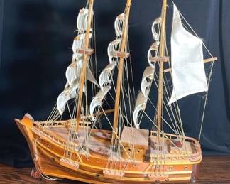 Large Wooden Masted Ship Replica