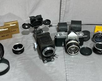 Nikon Nikomat * 50mm F1.4 Lens * Nikon Bellows * Extension Tube * Gelatin Holder & Filters * 2X Conv