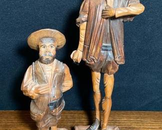 Carved Wooden Figures * Tall and Short Men

