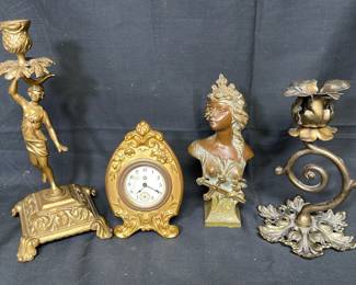 Bronze & Metal Decorative Pieces * New Haven Clock Co. Clock Non Working
