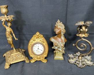 Bronze & Metal Decorative Pieces * New Haven Clock Co. Clock Non Working